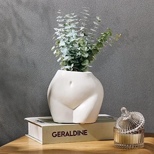 Cute Body Shaped Planter Fun Resin Plant Pots with Drainage Hole - Image 6