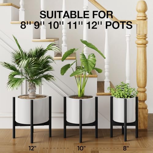 MUDEELA Plant Stand for Indoor, Bamboo Material, Black, 14.5 Inch Tall - Image 3
