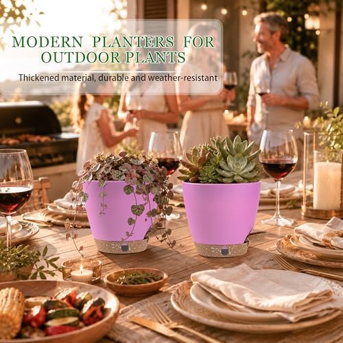 6 Inch Small Self Watering Pots for Indoor Outdoor Plants,5-Pack - Image 7