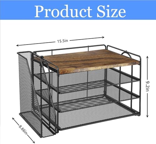gianotter 4-Tier Wood Paper Organizer With Magazine Holder - Image 4