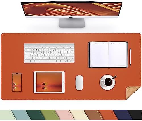 AFIING Cork Desk Mat, 35.4" x 17", Orange,Desk pad Protector by AFIING