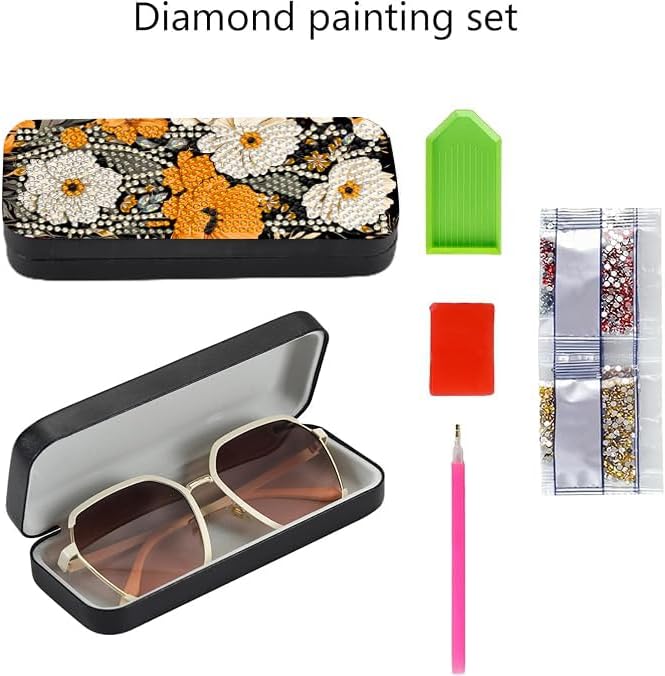 Leatrice 5d Diamond Art Kits for Adults Small Diamond Painting Kit Gem Art Paint by Diamonds Dots Eyeglasses Case DIY for Beginner Women
