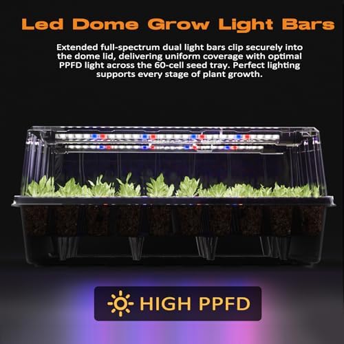 Patigrow 120-Cell Self-Watering Seed Starter Tray with Grow Light, Seed Starter Kit with 4.07” Humidity Dome, Indoor Seedling Starter Tray, Seed Starting Trays for Plant Germination, Seeds Growing - Image 2