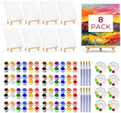 Nicpro 8 Pack 8×10 Inch Canvas for Painting,Sip and Paint Kit for Party by Nicpro