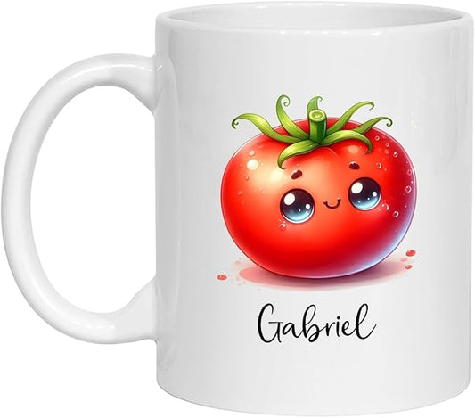 Personalized Tomato Coffee Mug With Name, Vegetable Mug Gifts For Tomato Lovers, Tomato Cup, Custom Tomato White Ceramic Mug 11Oz 15Oz, Vegetable Lover Mugs, Fruit Travel Teacup, Mug For Fruit Lovers