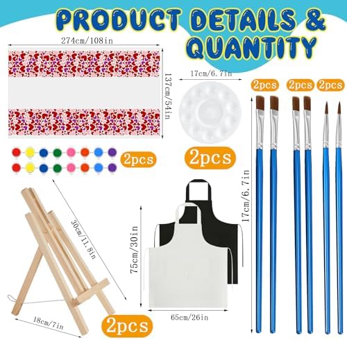 Yeaqee 13 Pcs Sip and Paint Kit for Adults Stretch Canvas Date Night Valentines Painting Kit Supplies Art Painting Set Outline Design Blank Stretch Canvas for Couple Party(Afro King Queen,11x14) - Image 3