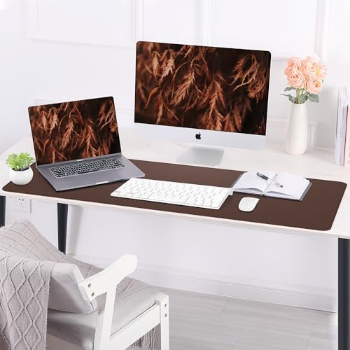 AFIING Cork Desk Mat 47" x 23.6", Dual-Sided Natural Cork & PU Leather Desk Pad, Non-Slip Waterproof Large Mouse Pad for Office, Home & Gaming (Coffee) - Image 6