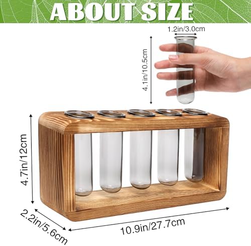 Glass Plant Propagation Station with 5 Test Tubes Colorful Planter Vase - Image 2