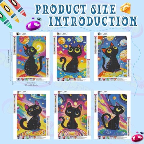 DOZEEZOP 6-Pack Diamond Art Kit for Adults, 5D Diamond Painting 12x16 Inch - Image 2