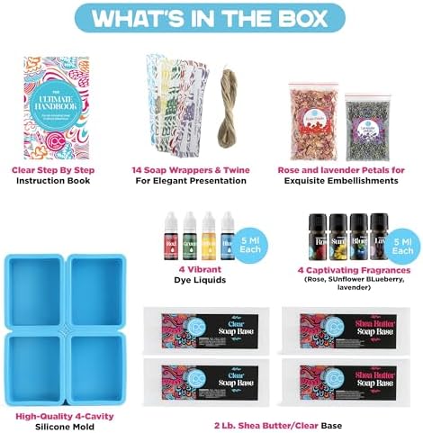 Soap Making Kit - Soap Making Supplies melt and Pour - DIY Set for Adults and Kids, Includes soap Base, Silicone molds, fragrances, Rose and Lavender Petals, by Prime Creations - Image 2