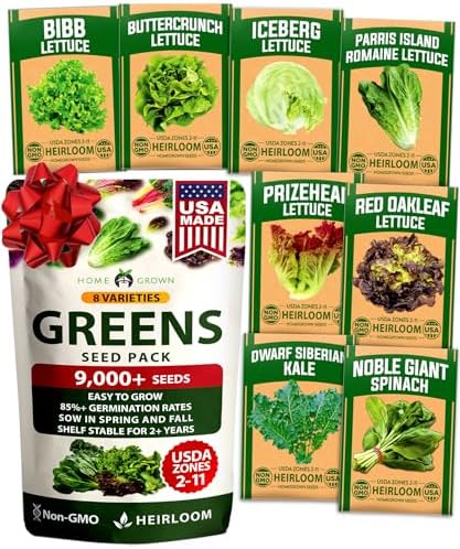HOME GROWN 8 Lettuce Variety Mix 9000+ Vegetable Seeds Lactuca Sativa by HOMEGROWN