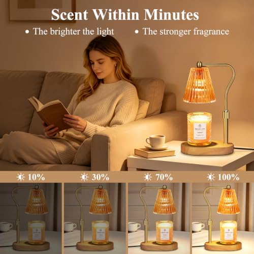 seenlast Red Candle Warmer Lamp with Timer Dimmer Adjustable Height,Mothers Day Gifts,Electric Wax Warmer Vintage Home Decor for Scented Jar Candles,Birthday Gifts for Women - Image 5