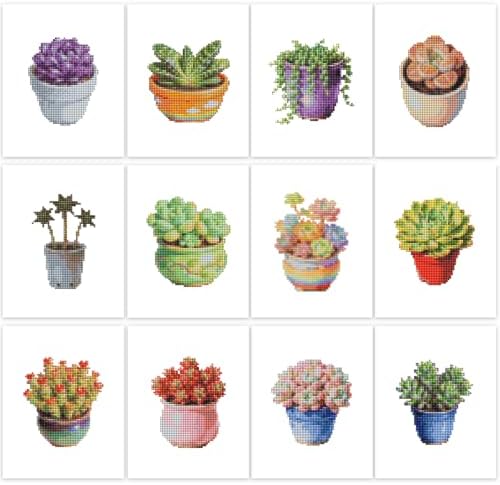 PeakLuv Small Diamond Art Kits, Succulents Mini Diamond Painting for Adults by PeakLuv