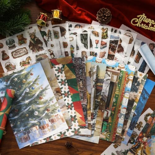 Christmas Stickers Book for Journal Supplies,500+ Vintage Scrapbook Sticker - Image 3