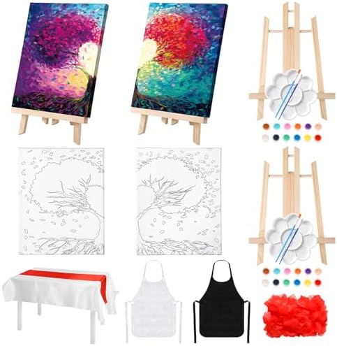 Zhanmai 2 Pack Sip and Paint Kit for Couples Date Night by Zhanmai