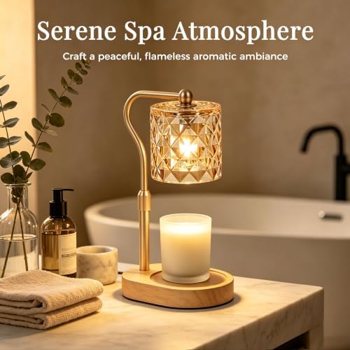 Candle Warmer Lamp with Timer Dimmable, Mother's Day/Birthday Gifts for Women Mom Her, House Warming Gifts New Home, Wax Melt Warmer Modern Farmhouse Decor for Yankee Candle (Diamond-Nature) - Image 5