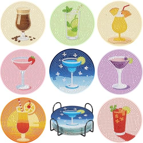 Leatrice 8PCS Diamond Art Coasters Set Diamond Painting Kits for Adults by Leatrice20240713
