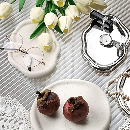 BEIJIALY Ceramic Jewelry Dish for Women, Trinket Tray, Ring Dish Tray, Jewelry Plate, Ceramic Glossy Appearance Simple Modern Stylish Storage Tray Key Tray for Home Gift(White Round) - Image 5