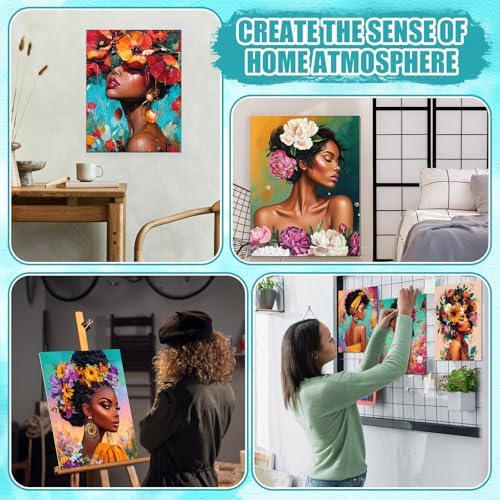 Sherr 140 Pcs 20 Set Pre Drawn Canvas Painting Kit, Black Theme - Image 5