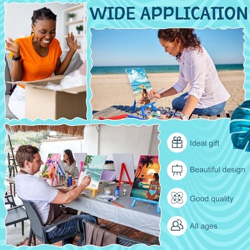 Blosssound 10 Set Pre Printed Canvas Pre Drawn Canvas Painting with Easel Kits 5" x 7" Outline Painting Panels for Beginners, DIY Craft Project, Party Favor, Home Decors(Hawaii Women) - Image 6