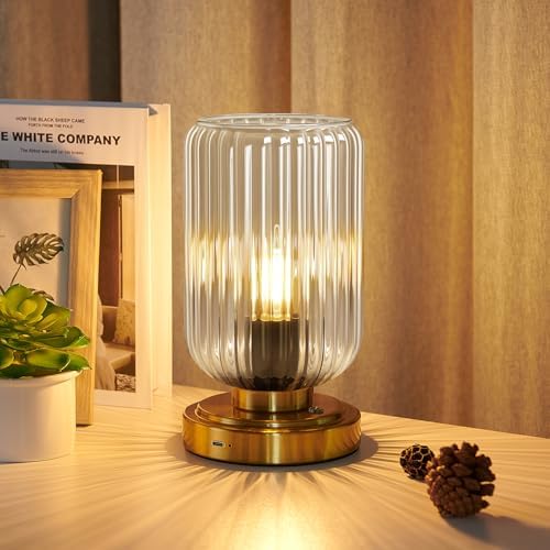 LightRound Cordless Table Lamp for Bedroom, Touch Stepless Dimmable by LightRound