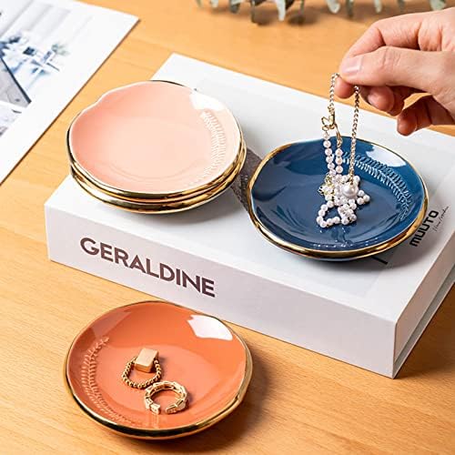 Ceramic Leaf Jewelry Dish Tray Ring Holder, White - Image 7