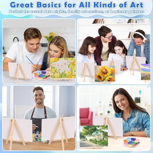 6 Pack Paint and Sip Kit for Adults Girls Night, 8x10In Canvas Painting Kit - Image 6