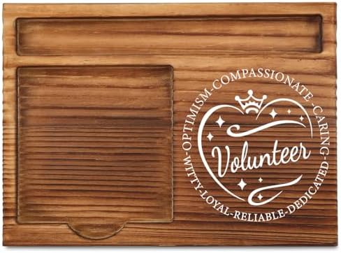 THRXOBN Desk Organizer for Volunteers & Service Professionals - Natural Wood with Slots for Notes, Pens, and Small Office Supplies – Practical & Stylish Workspace Solution,WSH36 by THRXOBN