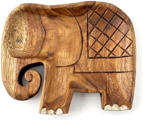 Elephant Catchall Tray, Hand Carved Solid Wood, Keys & Jewelry by PureThaihandcraftsmanship