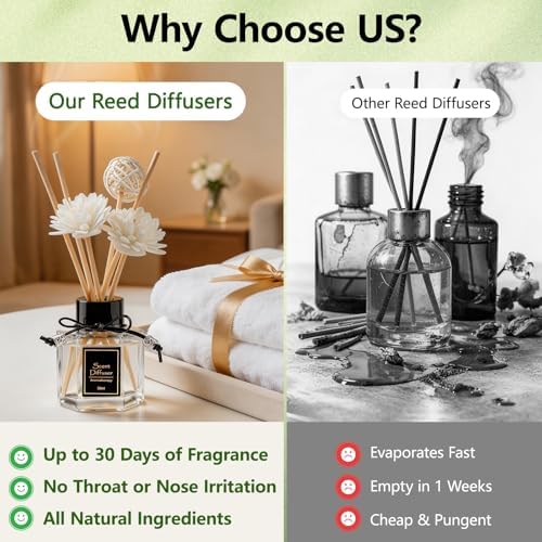 Shangri-La Reed Diffuser 1.7 fl oz | Long-Lasting Natural Home Fragrance | Non-Toxic Essential Oil with 6 Scent Sticks for Bathroom, Bedroom & Living Room | Plant-Based Air Freshener - Image 4