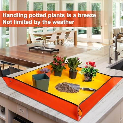 HNXTYAOB 3 PCS 39.5"X39.5" Extra Large Repotting Mat for Indoor Plants Transplanting and Mess Control, Gardening Gifts for Women Men - Image 4