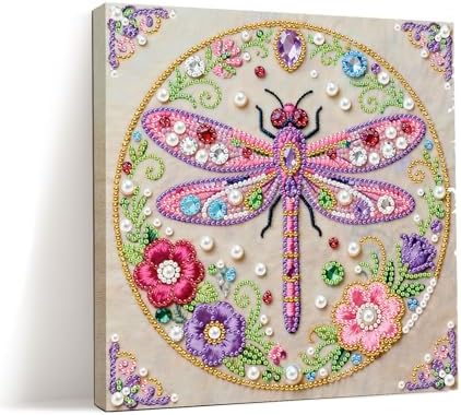 LQCrafK DIY 3D Pearl Art Painting Handcraft Kit for Adults Beginners, Home Wall Decoration, Creative Design Framed Painting with Tools-Dragonfly by LQCrafK