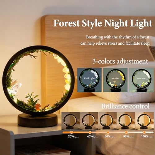 Runyangshi Nature Decor Natural Citrine Crystal Night Light, Nature Lamp 3 Colours Dimmable USB Rock Lamp, Forest Style Healing Lamp for Bedroom Home Decor Gift - Image 3