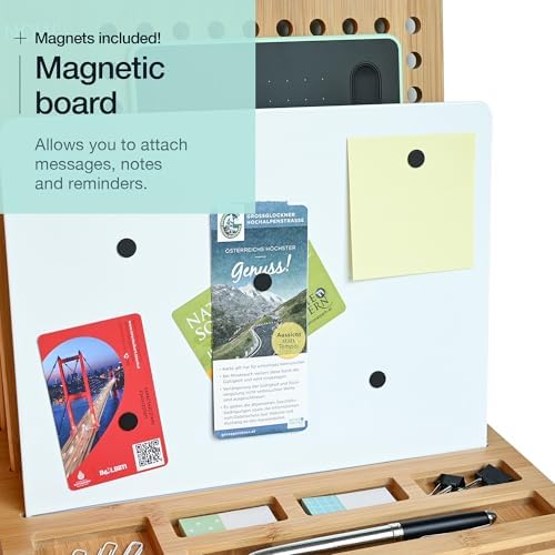 Bamboo Wood Desk Organizer: 3-Tier File Holder, Mail Organizer, Non-Slip Design, Effortless Assembly, Perfect for Desk System - Image 3