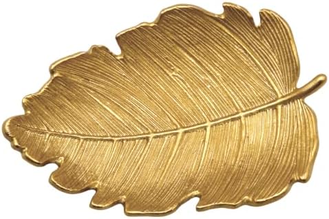 Sweet Water Decor Leaf Jewelry Dish, Gold Resin Accessory & Trinket Tray by SweetWaterDecor