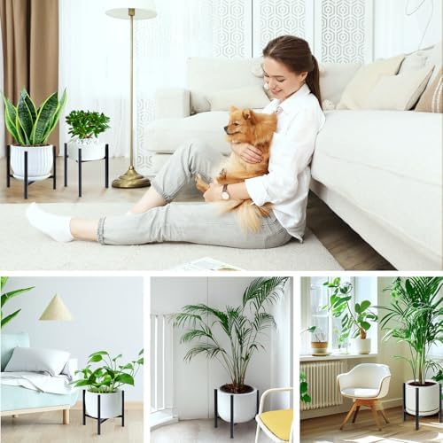 Airpark 3-Pack Adjustable Plant Stands Indoor, Metal Flower Pot Holder, Modern Plant Shelf for Balcony Patio Office Corner (Fits 8-12 Inch Pots, Plants Pots Not Included) - Image 5