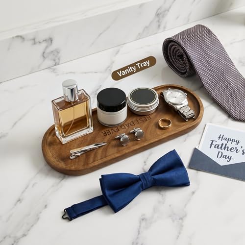 Small Wooden Tray | Acacia Wood Serving Tray for Father Vanity Tray for Men - Image 5