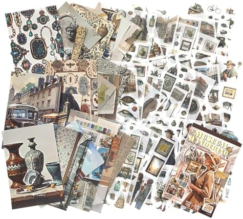 Vintage washi Stickers, Pre-Cut Ephemera Sticker Book for Journaling with 500 Scrapbook Stickers and 20 Scrapbook Papers, Aesthetic Junk Journal Supplies for Adults DIY Art Paper Crafts Collage - Image 2