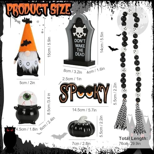 Halloween Decorations for Home Office 6PCS Tiered Tray Decor - Image 5