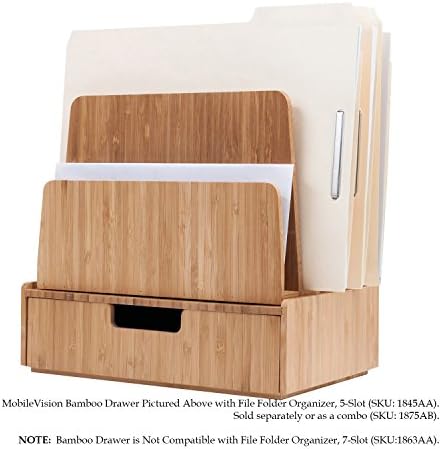 Mobilevision Bamboo Drawer, Stackable Storage Solution for office products pens, pencils, scissors, notepads, business cards and more - Image 4