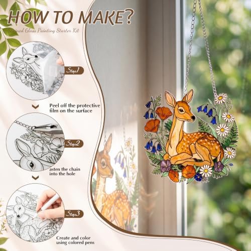 30 Pcs Suncatchers Crafts Kit DIY Paint Art,Animal - Image 4