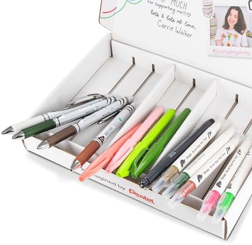 Pentel Carrie Walker Feeling Grounded Journaling Writing and Journaling Kit, Gel Pens/Markers/Brush Pens Variety, 14 Pieces - Image 3