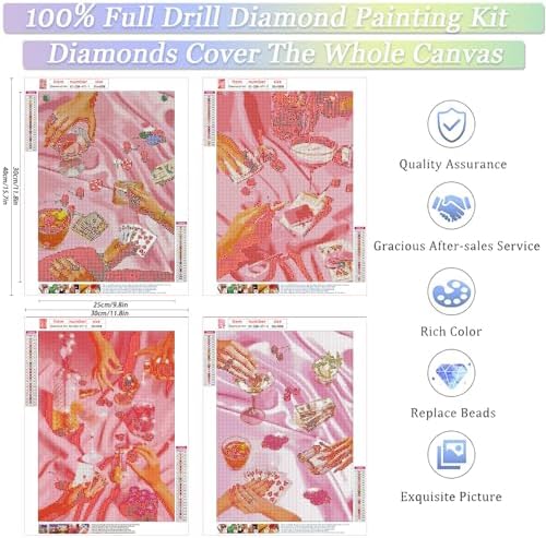 4 Pack Pink Diamond Art Kits for Adults Diamond Painting Kit for Beginner - Image 2