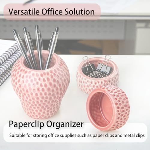 Strawberry Ceramic Pen Holder & Paper Clip Tray Set of 2 - Image 6