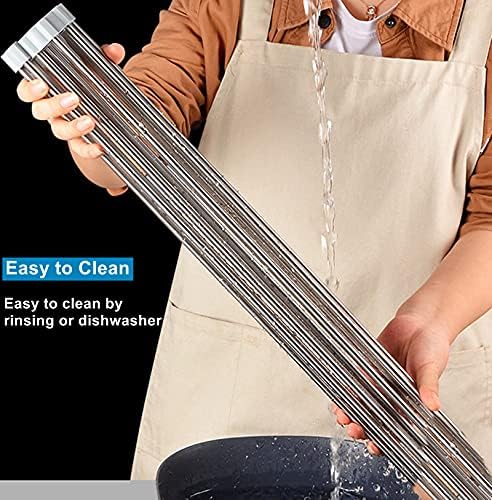Seropy Roll Up Dish Drying Rack Over The Sink for RV Sink 17.5x15.7 in Kitchen Drying Rack Folding Dish Drainer Mat Rolling Dish Rack Foldable Rack Stainless Steel Wide Kitchen Dry Rack - Image 6