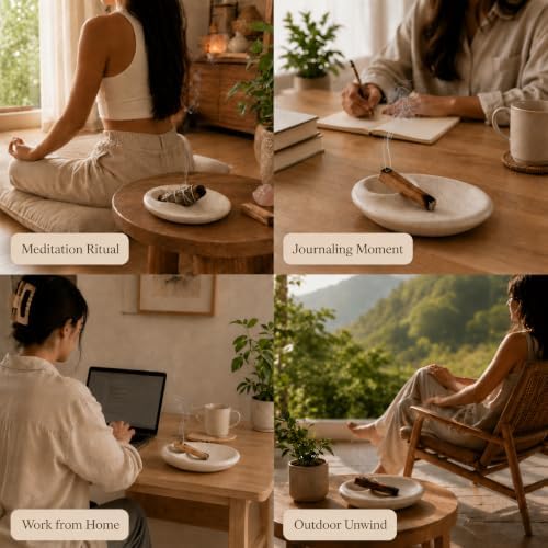 Cement Incense Holder, 5-in-1 Palo Santo Holder Ceramic Ash Tray - Image 7