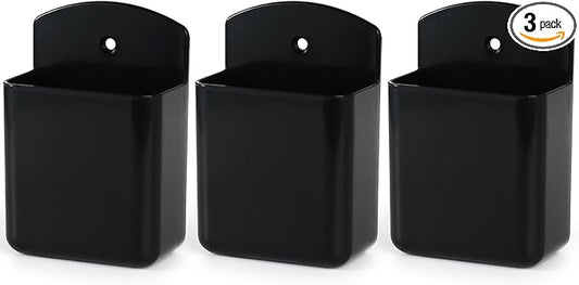 3 Pcs Remote Control Holder Wall TV Remote Holder Self Adhesive Marker Holder Pen Holder Stroage for Home Office School (Black)