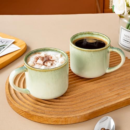 10 oz Ceramic Coffee Mugs Set of 4, Large Coffee Cups with Handles - Image 5