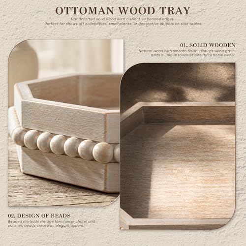 EOSAHR Pine Wood Decorative Tray: Serving Tray for Room Decor, LightNatural - Image 6