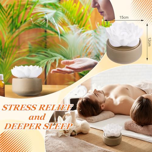 Honeydak 1 Pcs Ceramic Essential Oil Diffuser, Non Electric,Lotus - Image 2